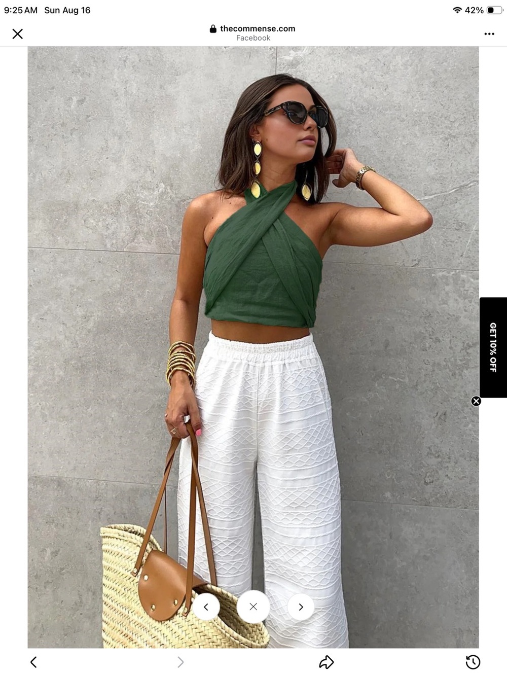 Women’s Green Crisscross Halter Crop Top